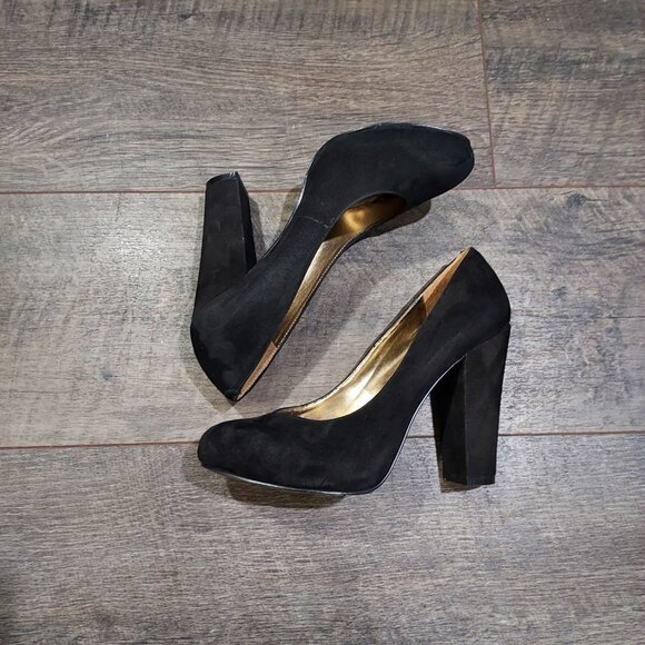 Nine West Women Devika Black Suede Pumps US Size 7.5 Dressy Event Office - Picture 9 of 11